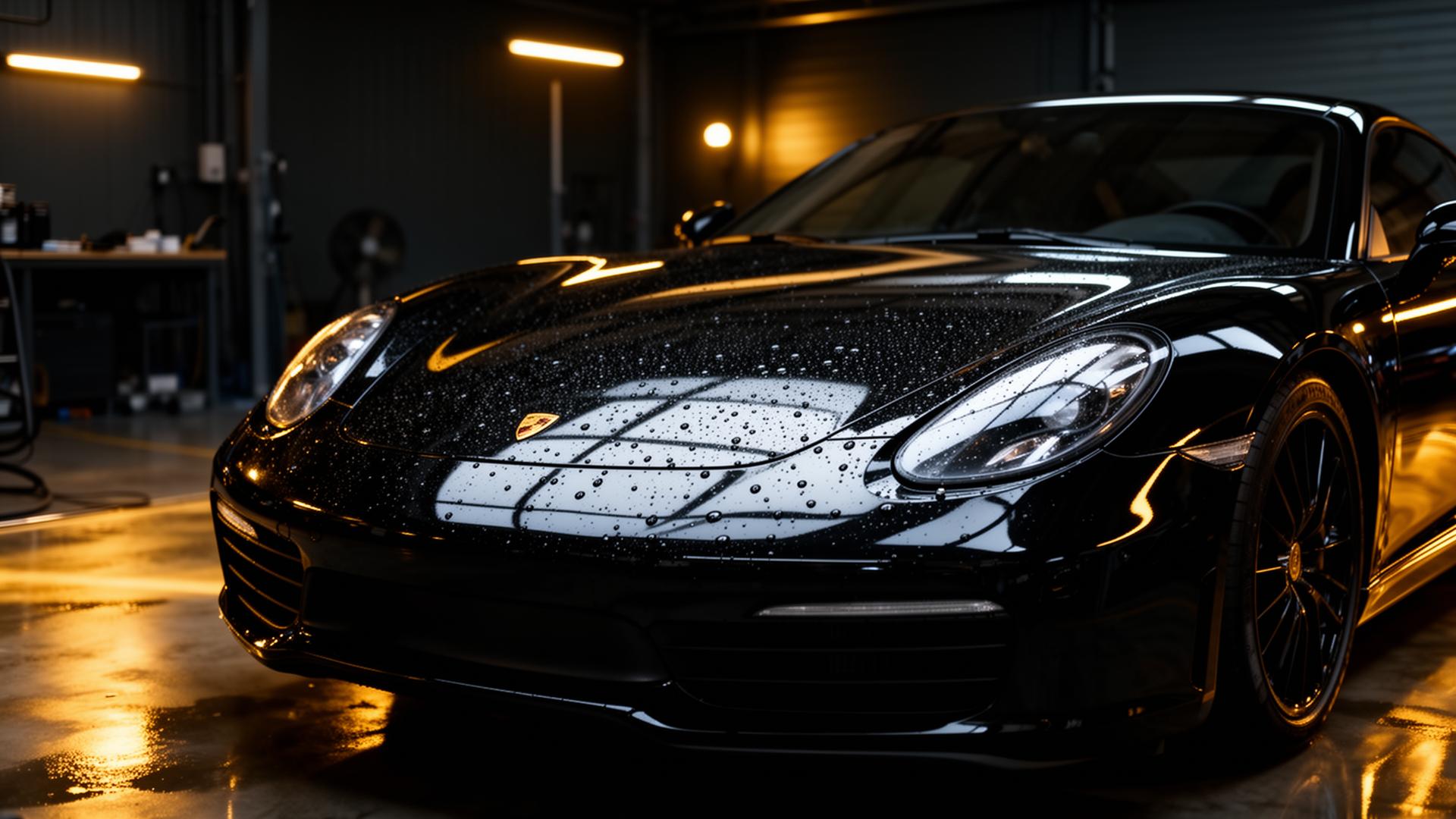 Premium ceramic coated vehicle with water beading